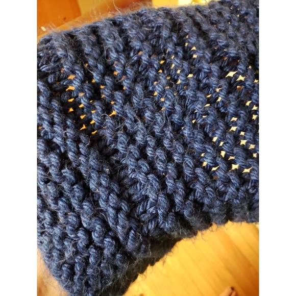 Blue Long Knitted Scarf - Picture 3 of 5